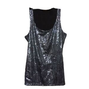 NWT The Limited Blue Sequin Lined Tank Top Size M Party New Years Eve Clubcore